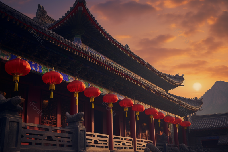 历史悠久古老传统建筑静谧日落,高清,摄影图,摄影图片,图片大全,摄影图免费下载